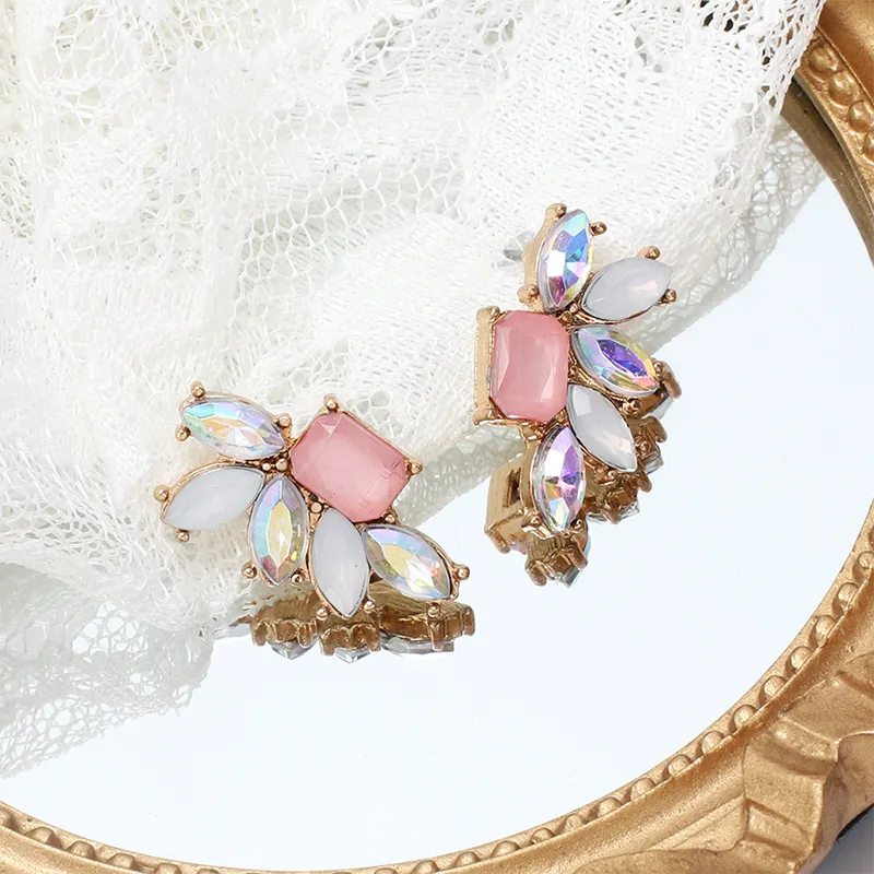 Nihaowholesale Fashion Geometric Acrylic Rhinestone Earrings Wholesale Jewelry