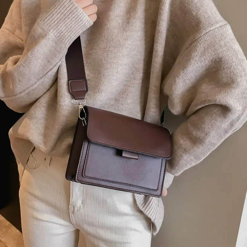 Small Pu Leather Vintage Style Square Bag