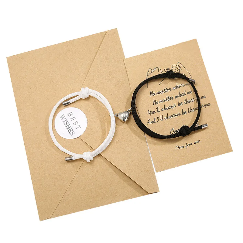 Alloy Heart Magnets Attract Simple Couple Bracelets A Pair Jewelry Wholesale Nihaowholesale