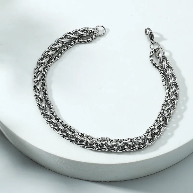 Titanium Steel Twist Chain Double-layer Bracelet Wholesale Nihaowholesale