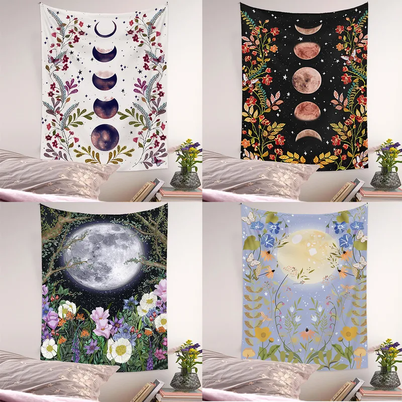 Bohemian Moon Phase Tapestry Home Background Decoration Wholesale Nihaowholesale