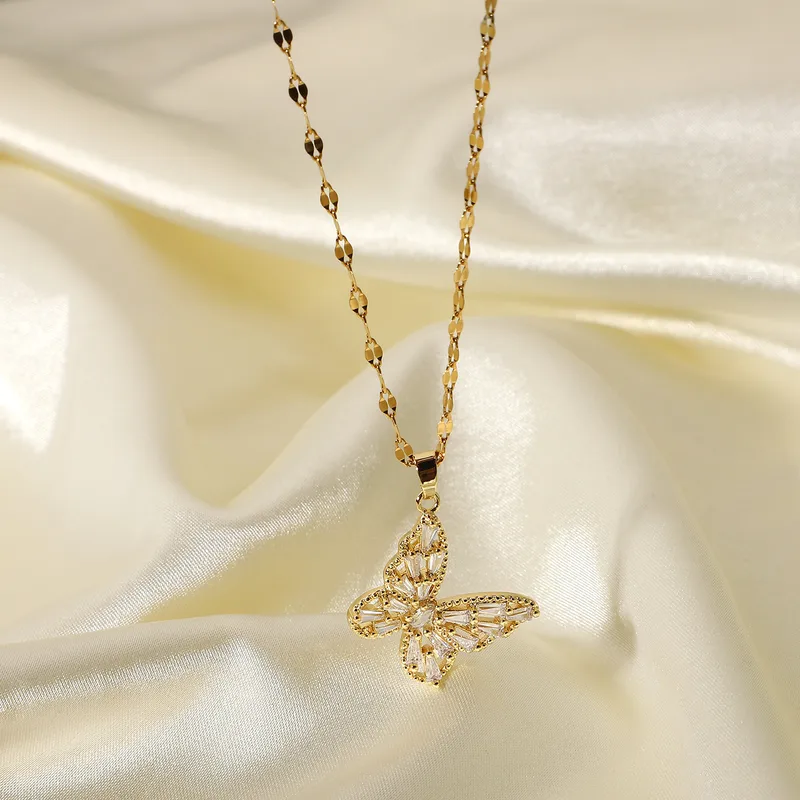 Wholesale Jewelry Simple Style Necklace 304 Stainless Steel Copper Plating Pendant Necklace
