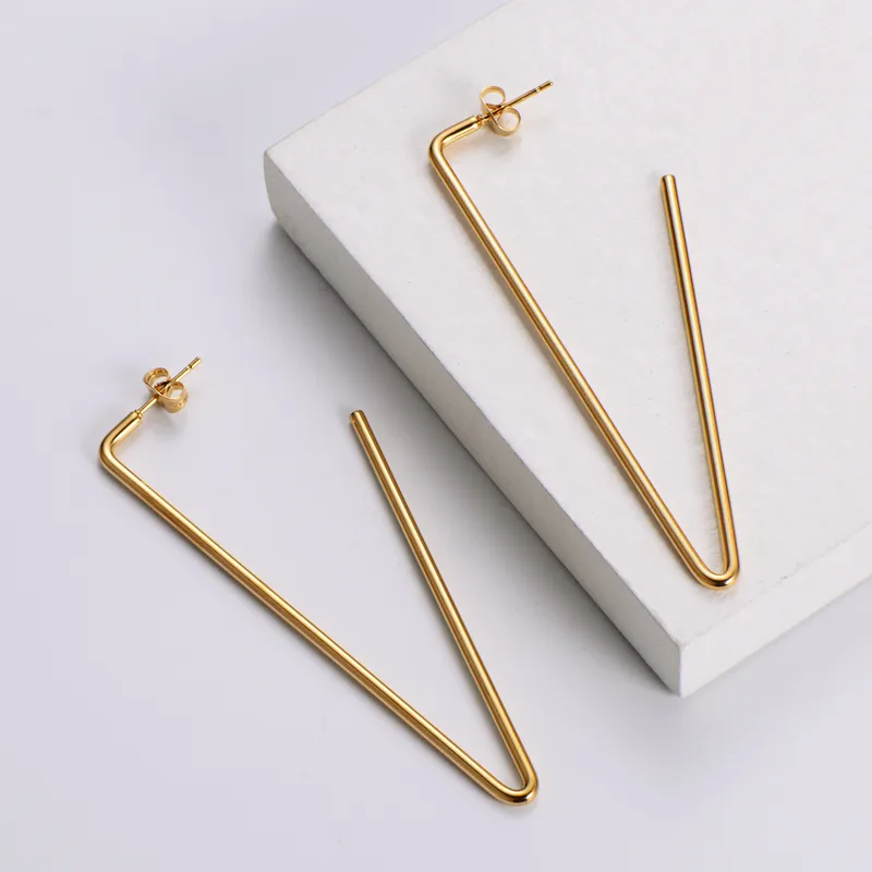 Simple Style U Shape Plating Stainless Steel No Inlaid 18K Gold Plated Earrings