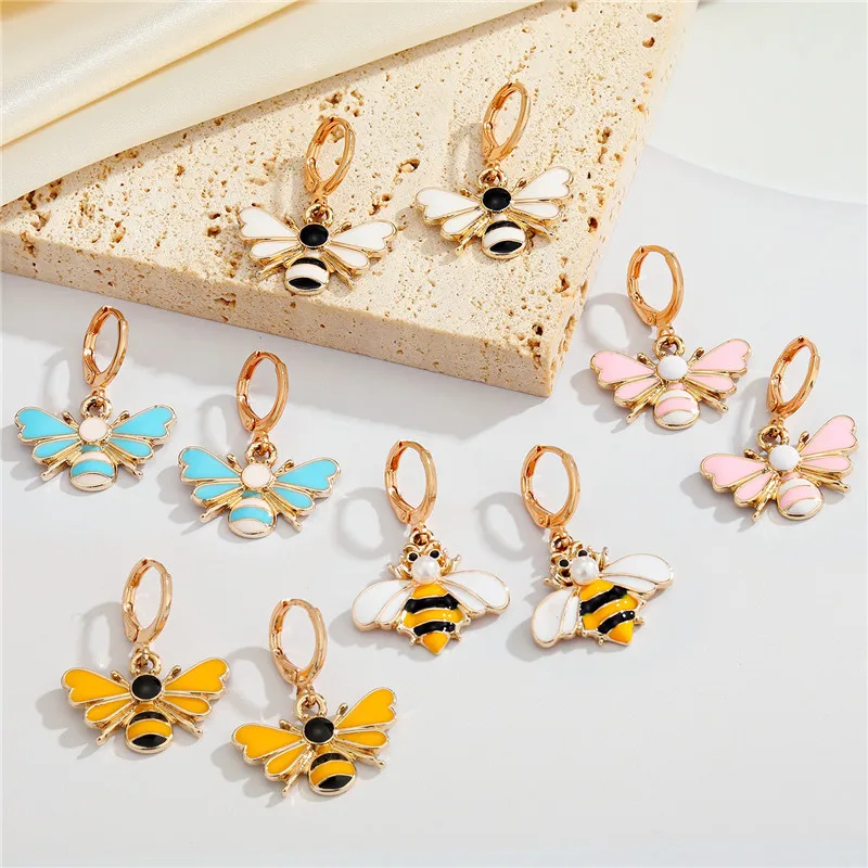 European And American New Jewelry Personality Insect Bee Three-dimensional Earrings Creative Earrings