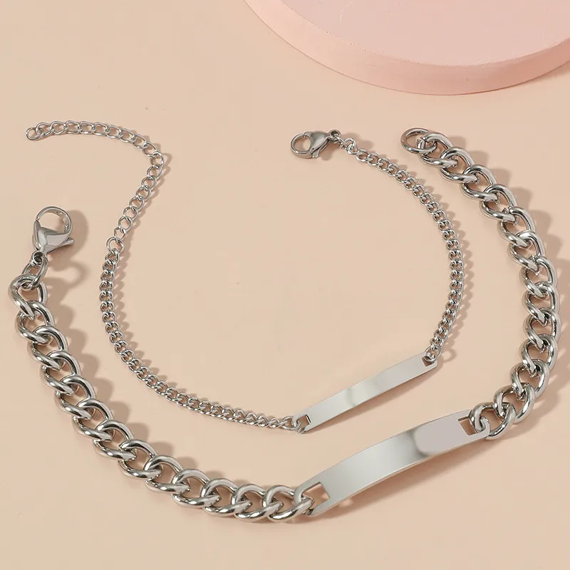 Simple Style Geometric Titanium Steel No Inlaid Bracelets In Bulk
