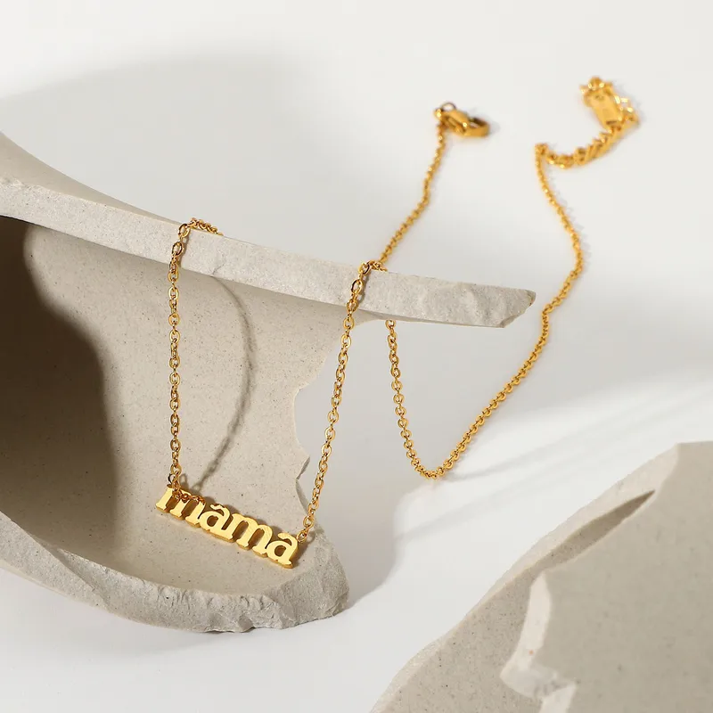Wholesale Jewelry Simple Style Letter Stainless Steel Titanium Steel Plating Pendant Necklace