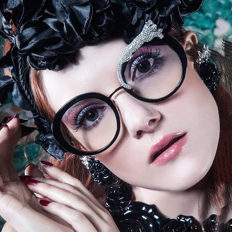Fashion Leopard Pc Round Frame Diamond Full Frame Women's Sunglasses