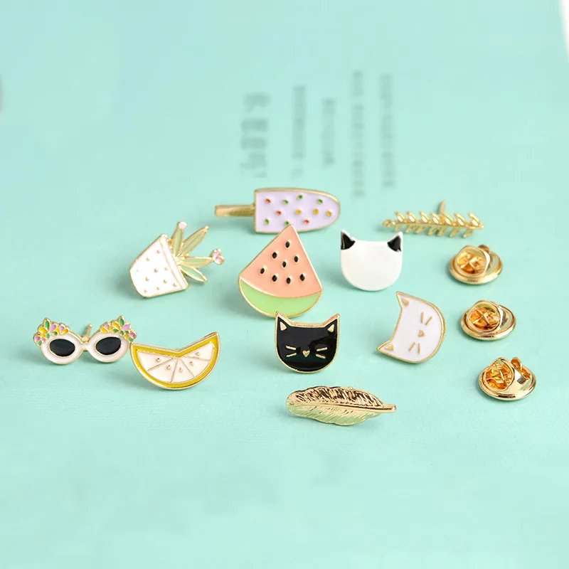 Fashion Cat Watermelon Alloy Plating Unisex Brooches