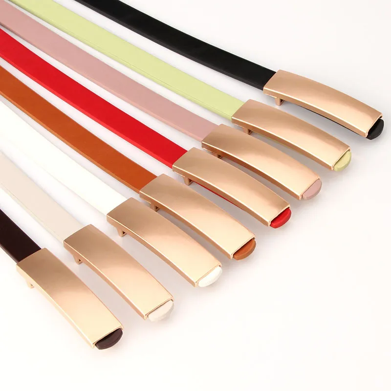 Casual Solid Color Pu Leather Alloy Plating Women's Leather Belts 1 Piece