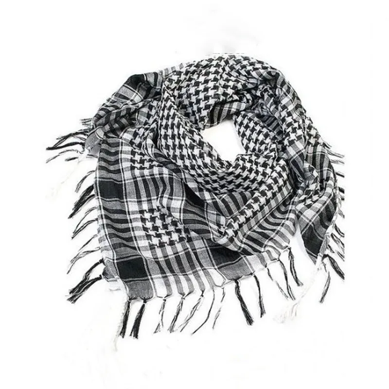 Unisex Fashion Lattice Cotton And Linen Tassel Cotton Linen Scarves