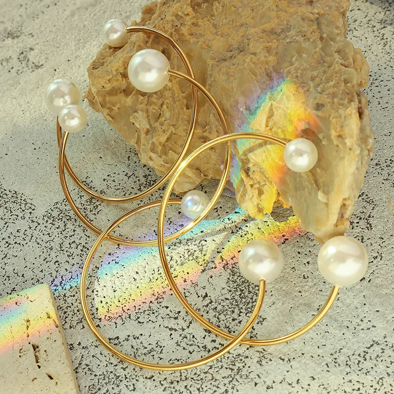 Geometric 304 Stainless Steel 18K Gold Plated No Inlaid In Bulk