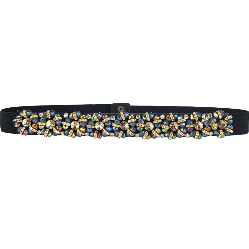 Belt Crystal Diamond Decoration Ladies Elastic Belt Matching Dress Girdle
