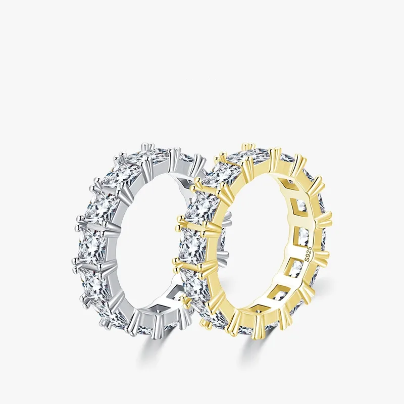 Fashion S925 Sterling Silver Inlaid Row Diamond Index Finger Ring