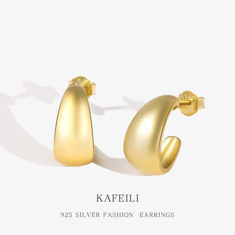C Shape Plating No Inlaid Earrings Ear Studs