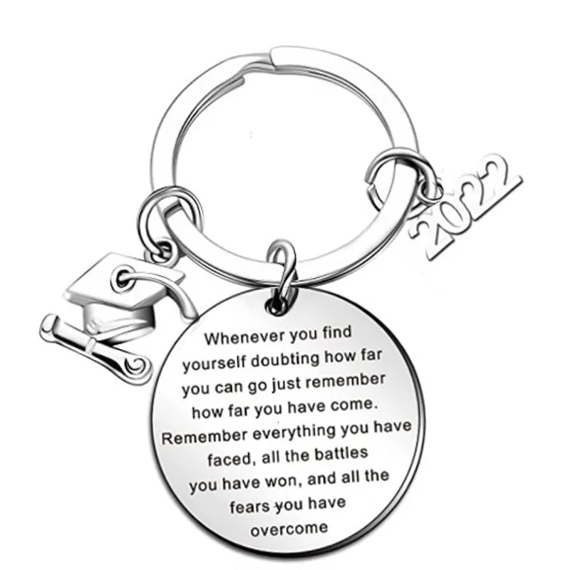 Graduation Gift Stainless Steel Letter Keychain Jewelry