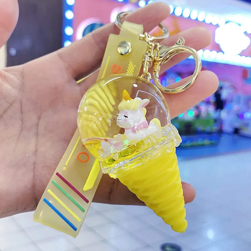Children's Pendant Ice Cream Crystal Ball Quicksand Keychain Pendant
