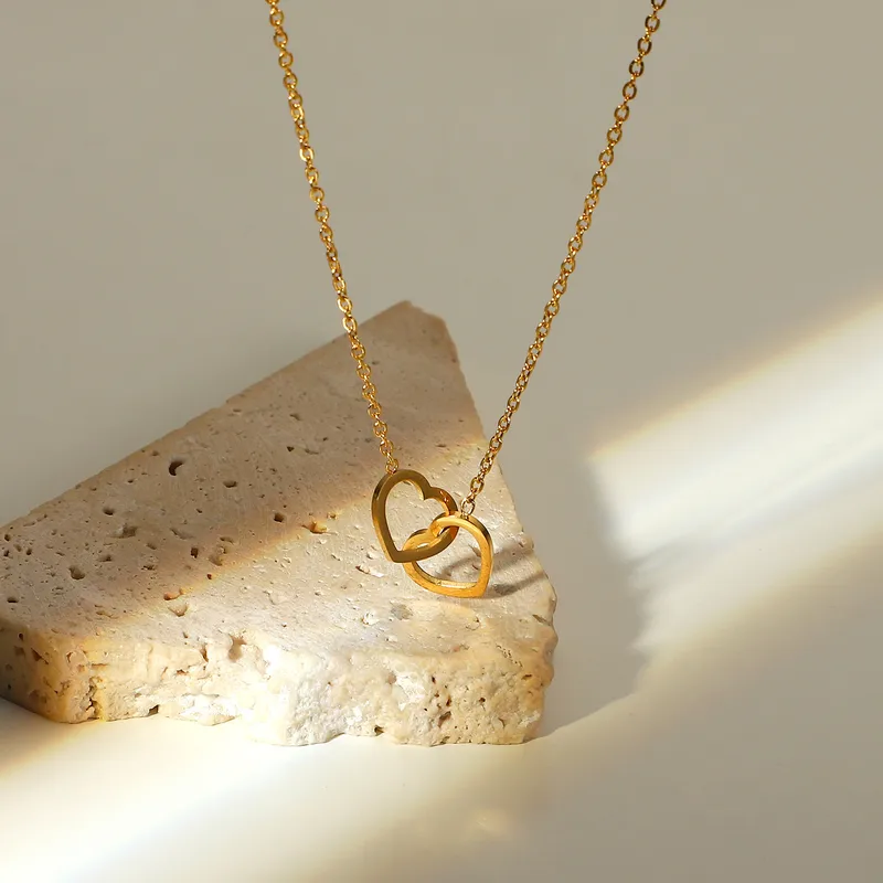 Wholesale Jewelry Lady Heart Stainless Steel Titanium Steel Plating Pendant Necklace