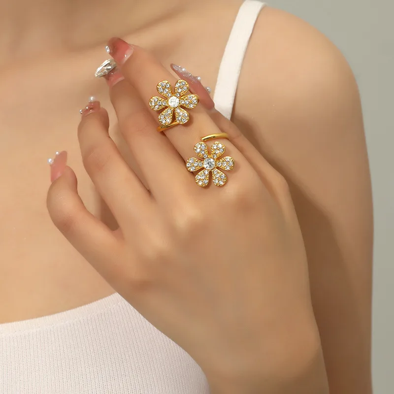 Lady Flower Alloy Diamond No Inlaid Unisex