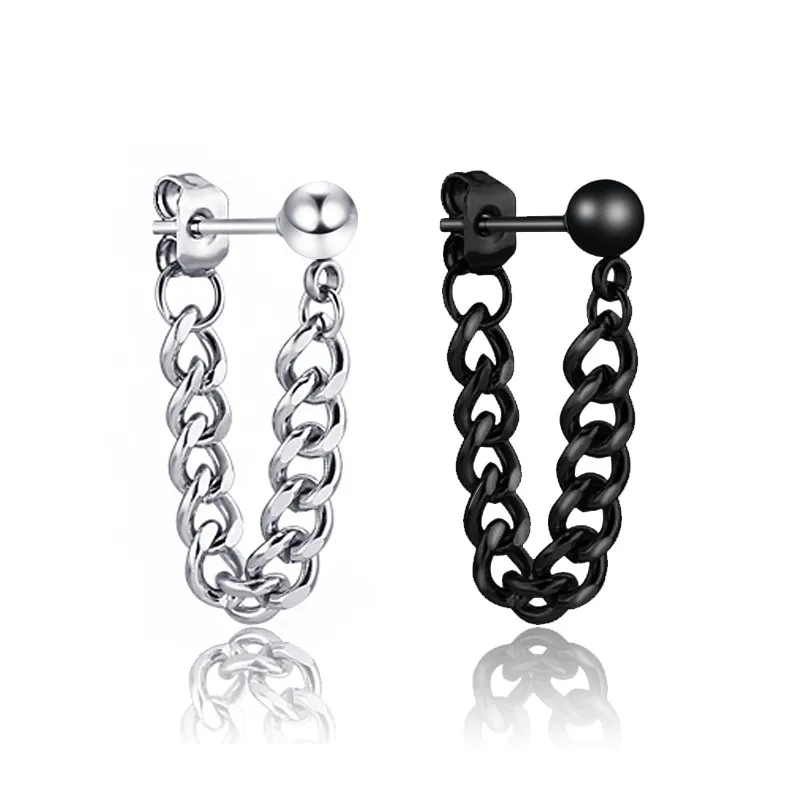 Fashion Round Plating Titanium Steel No Inlaid Earrings