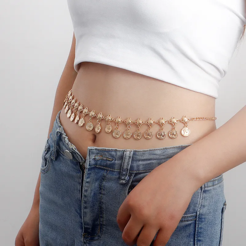 Fashion Portrait Metal Plating Waist Chain