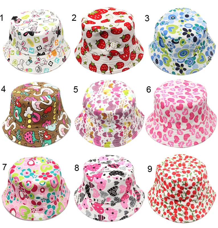 Children Unisex Sweet Cartoon Embroidery Bucket Hat