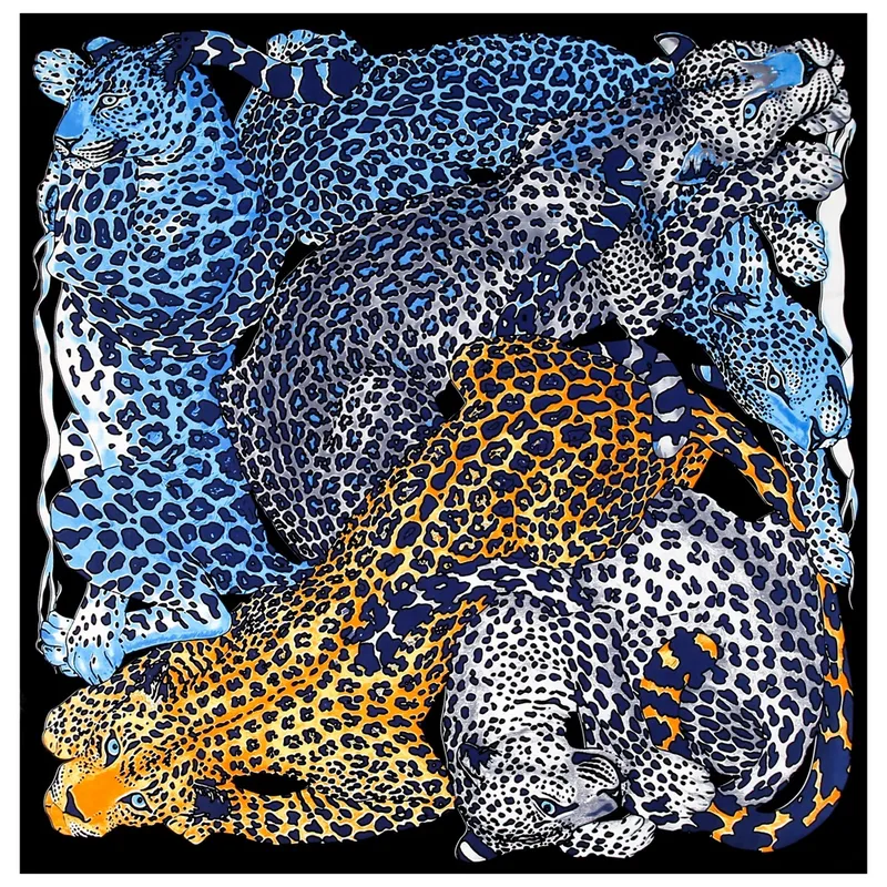 Women's Fashion Animal Satin Crochet Lace Silk Scarves