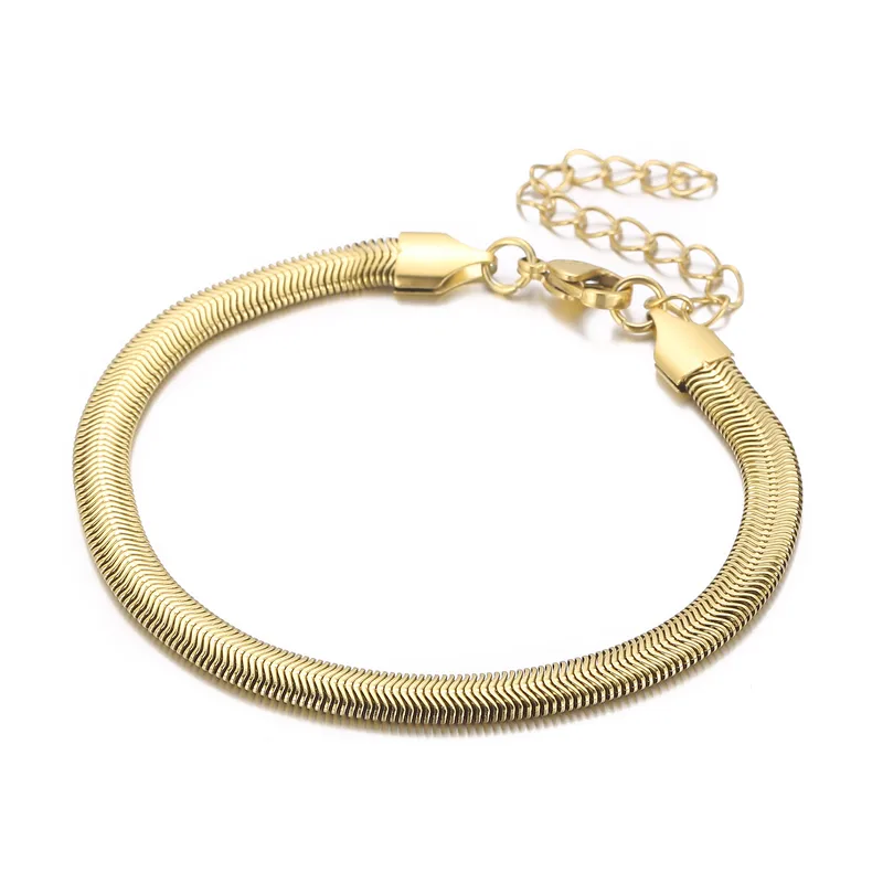 Fashion Geometric Titanium Steel 18K Gold Plated Bracelets In Bulk