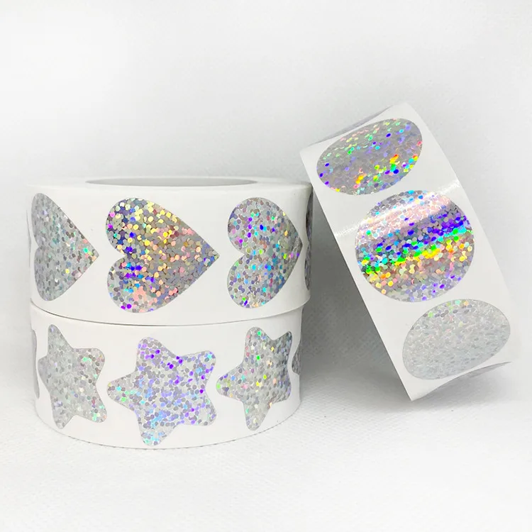 Copper Plate Self-adhesive Love Star Sequins Laser Round Seal Sticker
