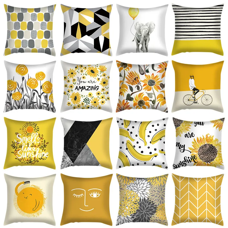 Fashion Geometric Fibre Peach Skin Pillow Cases