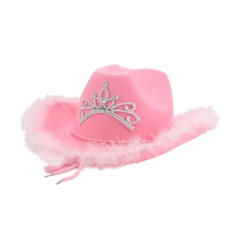 Women's Lady Solid Color Curved Eaves Cowboy Hat