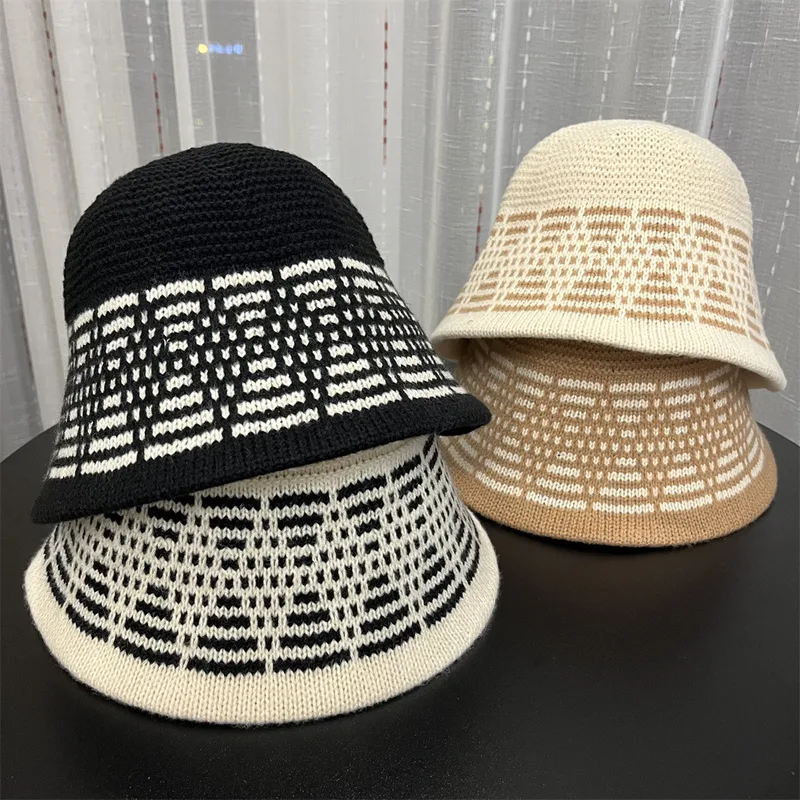 Women's Sweet Color Block Big Eaves Bucket Hat