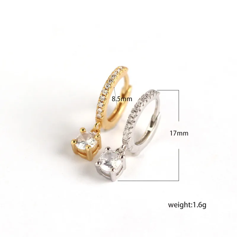 925 Sterling Silver Gem Geometric Earrings