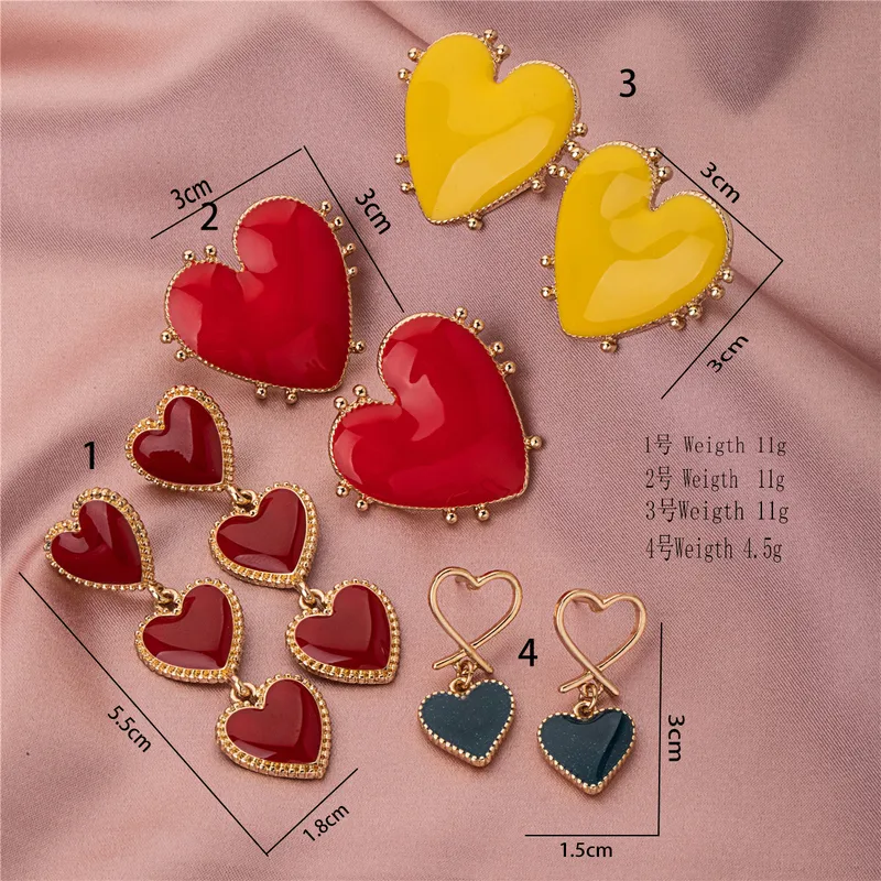 Autumn Heart-shaped Long Tassel Vote Earrings