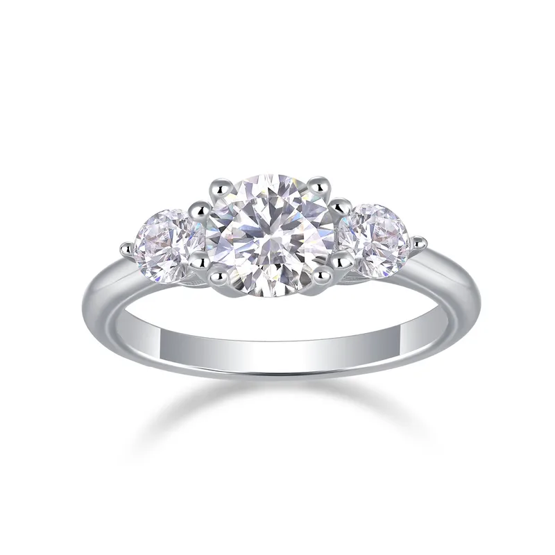 925 Sterling Silver Moissanite Geometric Rings