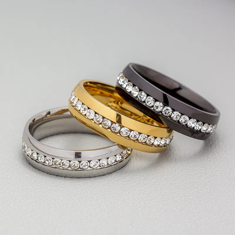 Wholesale Jewelry Geometric 201 Stainless Steel Rhinestone Gold Plated