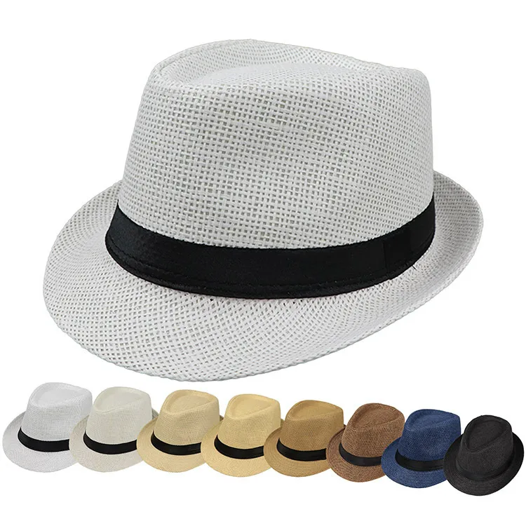 Unisex Vacation Solid Color Crimping Fedora Hat