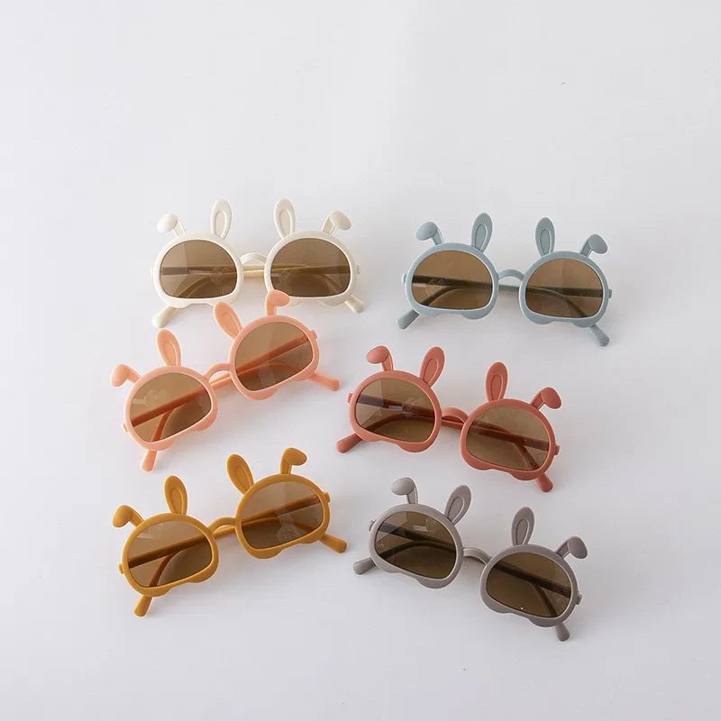 Cute Sweet Bunny Ears Pc Special-shaped Mirror Full Frame Kids Sunglasses