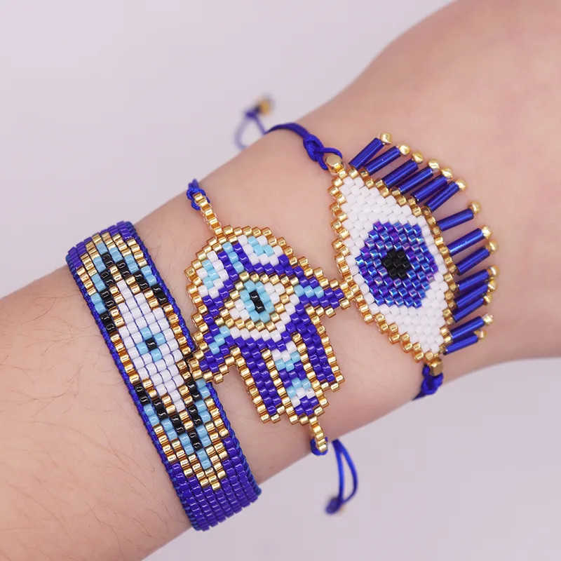 Casual Vintage Style Devil's Eye Glass Rope Handmade Women's Bracelets