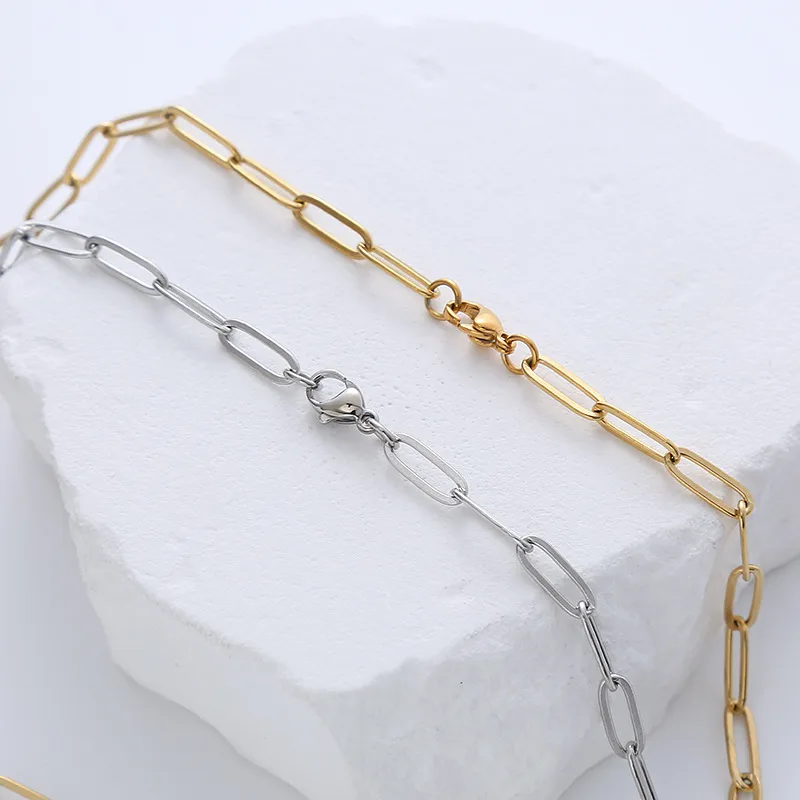 304 Stainless Steel 18K Gold Plated Simple Style Geometric Necklace