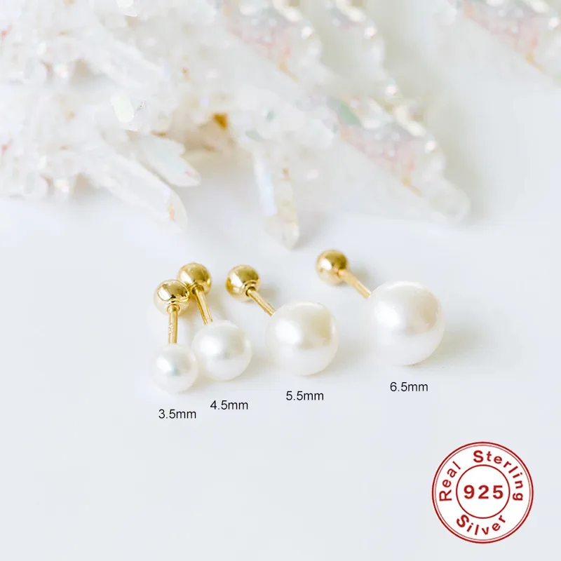 1 Piece 925 Sterling Silver Artificial Pearls Zircon Star Ear Studs