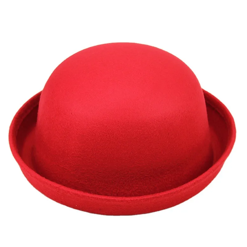 Unisex Simple Style Solid Color Eaveless Fedora Hat