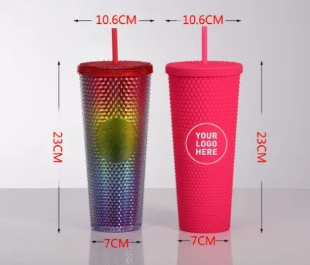 Double-layer Plastic Straw Cup Large Capacity Creative 710ml Cup Portable Cup