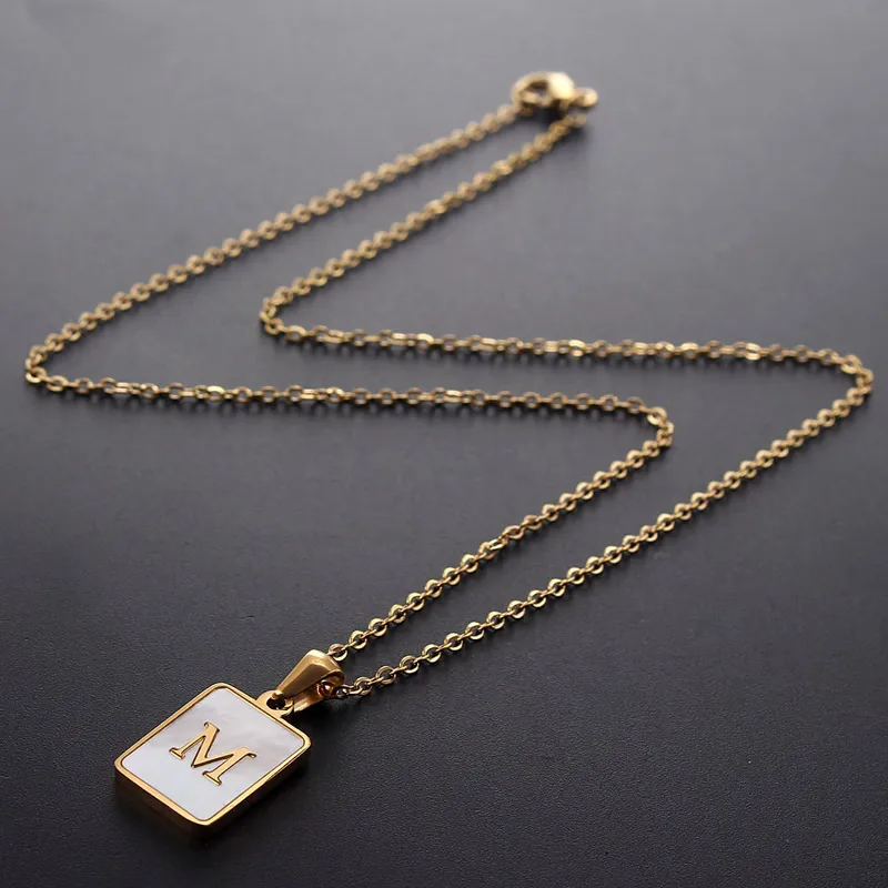Titanium Steel 18K Gold Plated Simple Style Plating Letter Shell