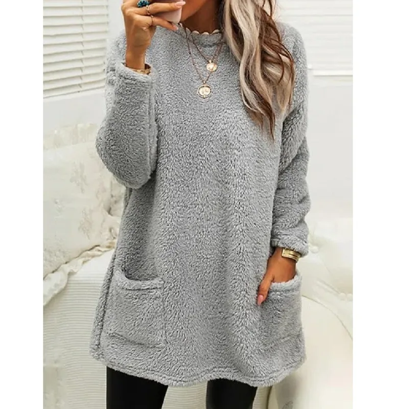 Women's Hoodie Long Sleeve Hoodies & Sweatshirts Pocket Casual Solid Color