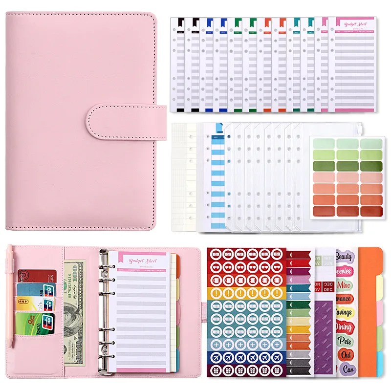 Creative Macaron A6 Pu Loose-leaf Accounting Notebook