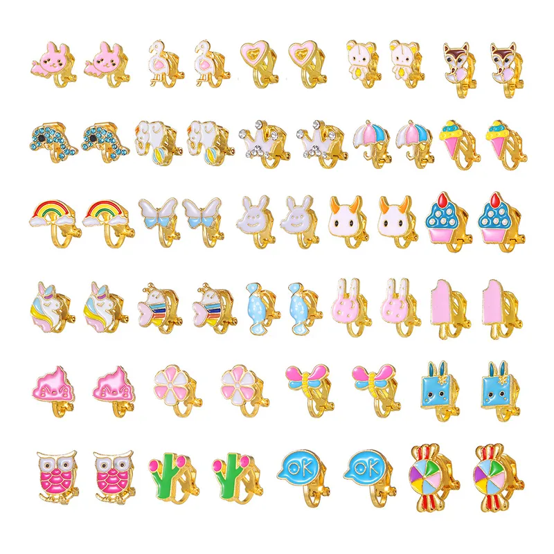 1 Set Cartoon Style Geometric Cartoon Enamel Alloy Ear Studs