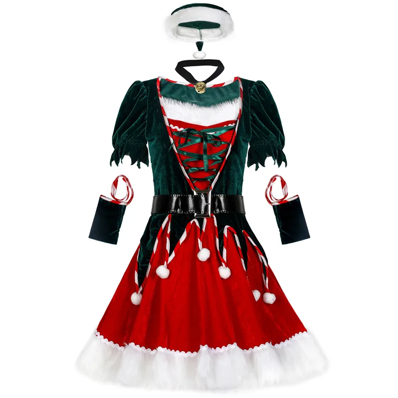 Women's Christmas Costumes Christmas Sexy Color Block Stage Festival Costume Props