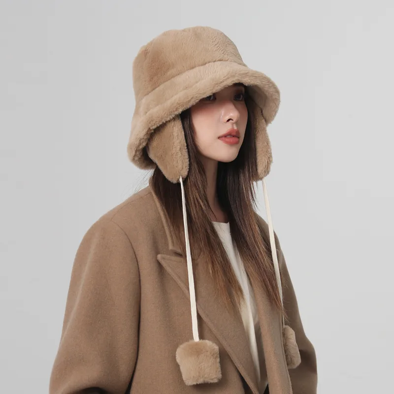 Unisex Modern Style Solid Color Big Eaves Wool Cap Bucket Hat