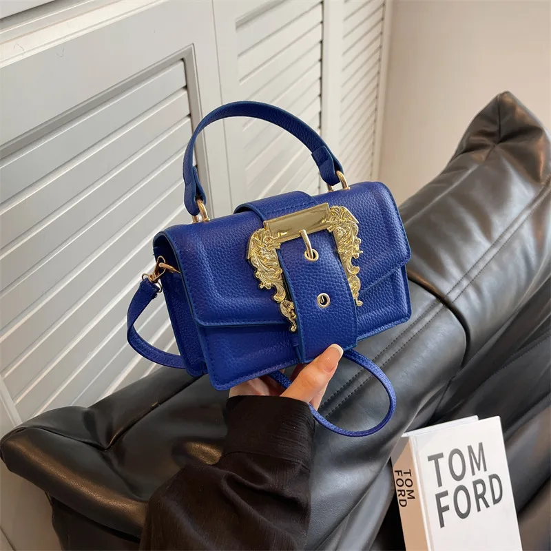 Women's Medium Pu Leather Solid Color Streetwear Square Magnetic Buckle Shoulder Bag Handbag Crossbody Bag