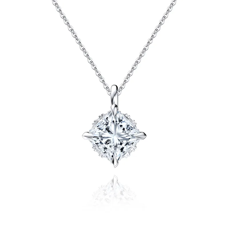 925 Sterling Silver Rhodium Plated Silver Plated ZIRCON Cable Chain Geometric NECKLACES Pendant Necklaces